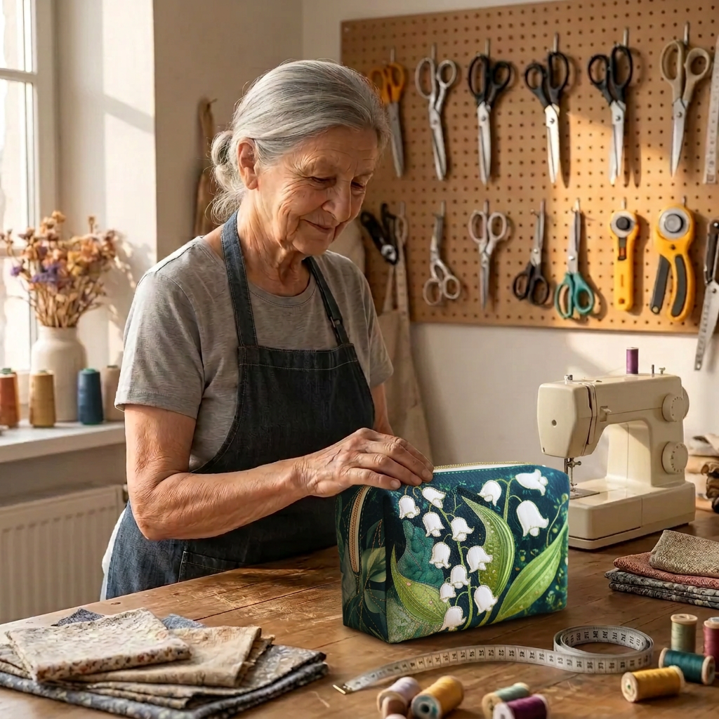 Gewatteerde make-uptas Gracieuze Lelie