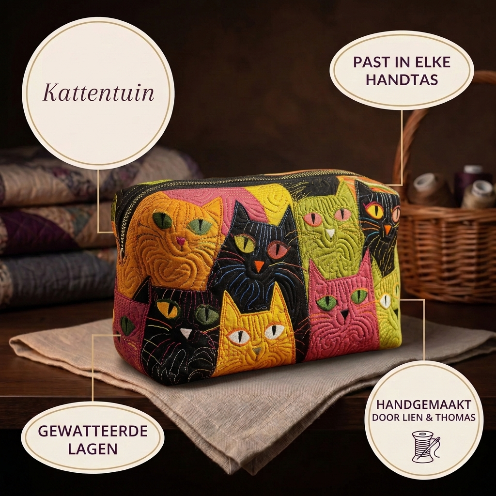 Gewatteerde make-uptas Kattentuin