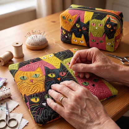 Gewatteerde make-uptas Kattentuin