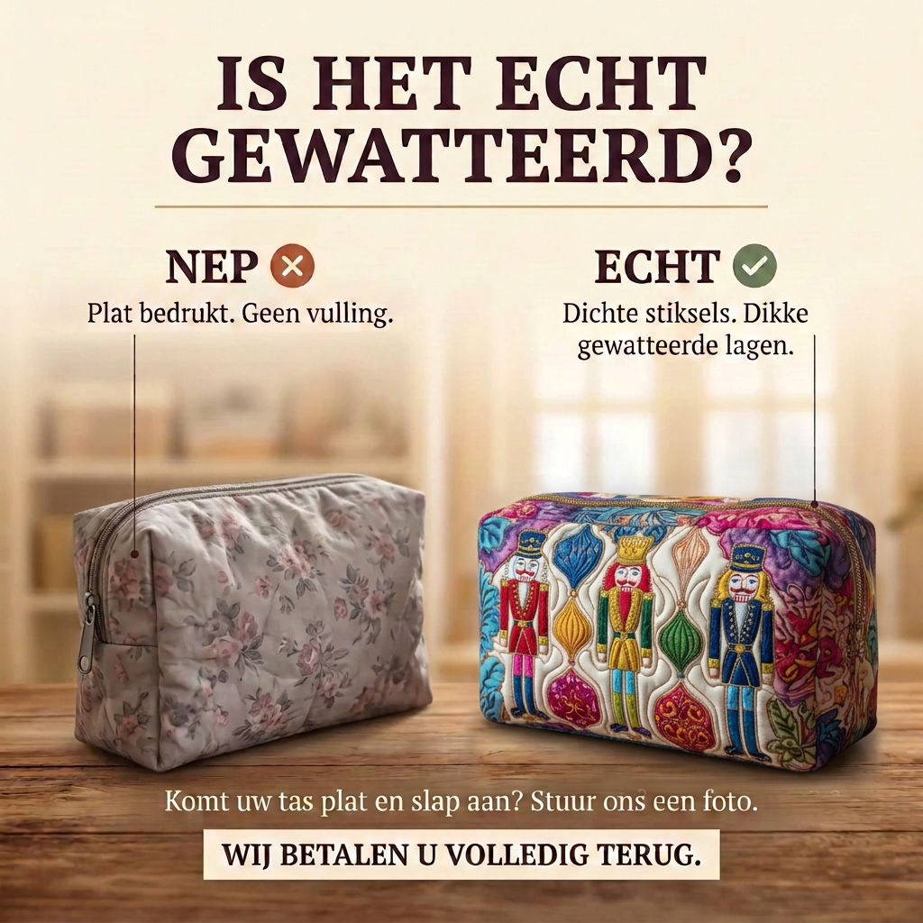 Gewatteerde make-uptas Kerstwachter