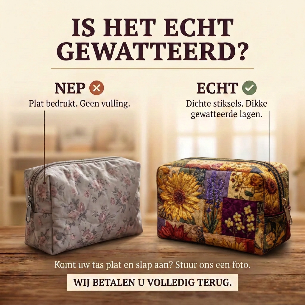 Gewatteerde make-uptas Landelijke Zonnebloem