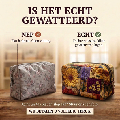 Gewatteerde make-uptas Landelijke Zonnebloem