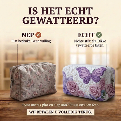 Gewatteerde make-uptas Lavendelcharme