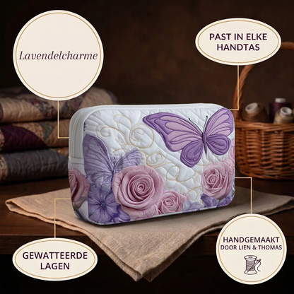 Gewatteerde make-uptas Lavendelcharme