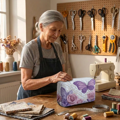 Gewatteerde make-uptas Lavendelcharme