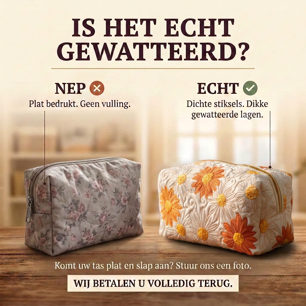 Gewatteerde make-uptas Madeliefjescharme