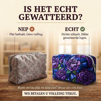 Gewatteerde make-uptas Middernachtroos