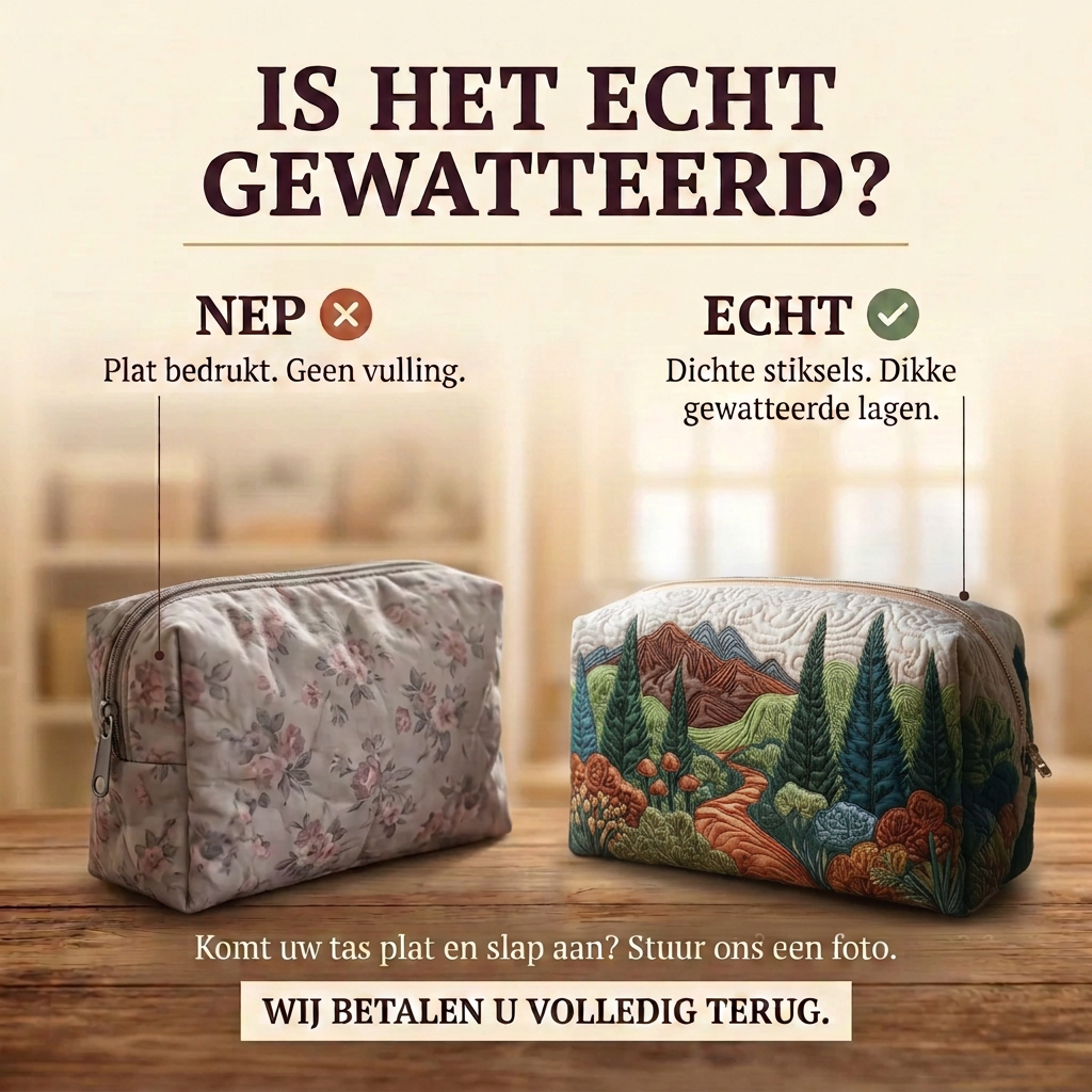 Gewatteerde make-uptas Mospaadjes