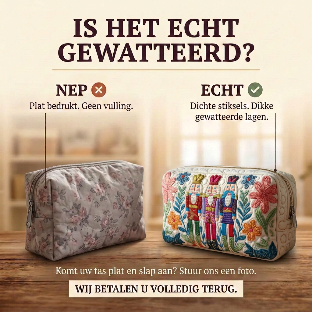 Gewatteerde make-uptas Notenkrakercharme