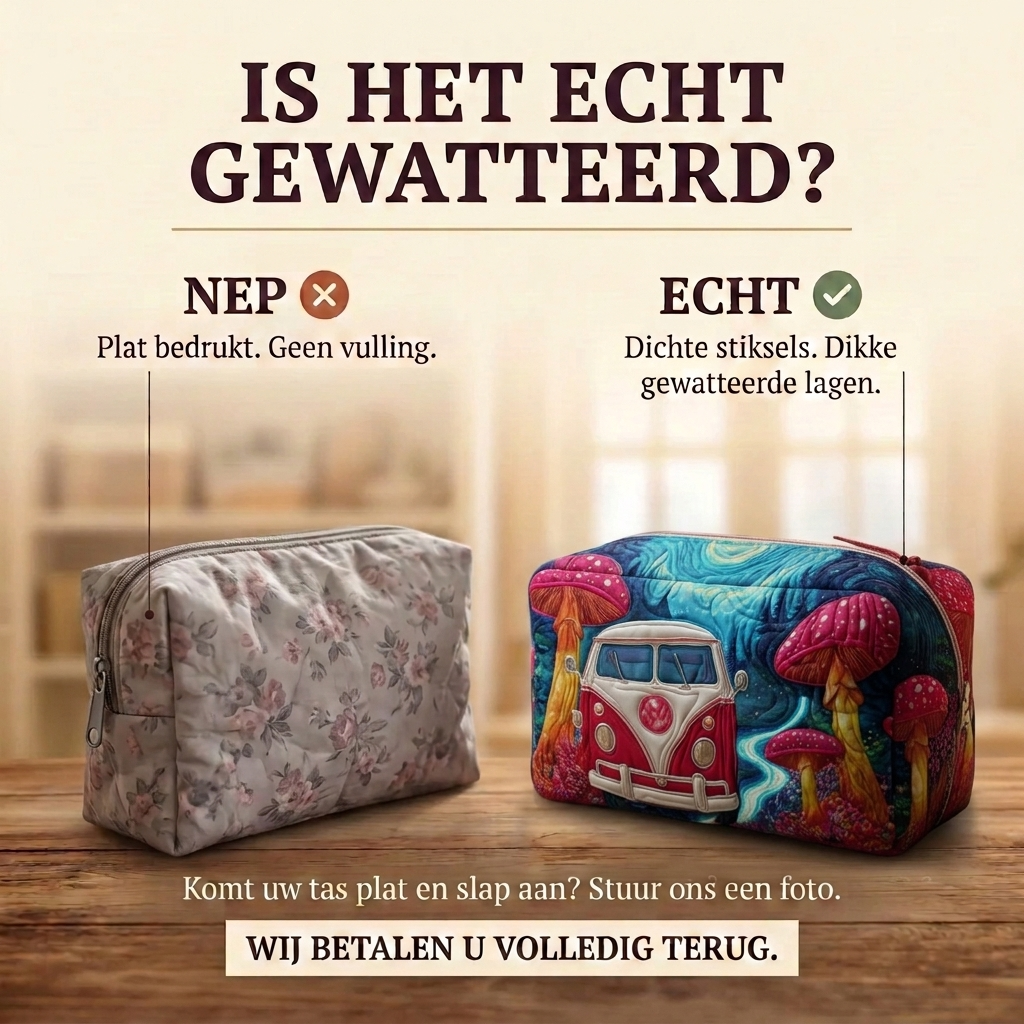 Gewatteerde make-uptas Paddenstoelenreis