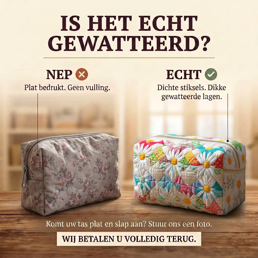 Gewatteerde make-uptas Pure Weide
