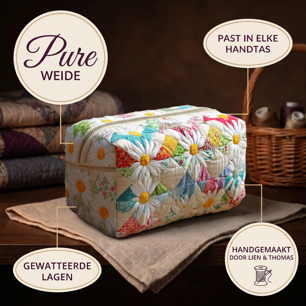 Gewatteerde make-uptas Pure Weide