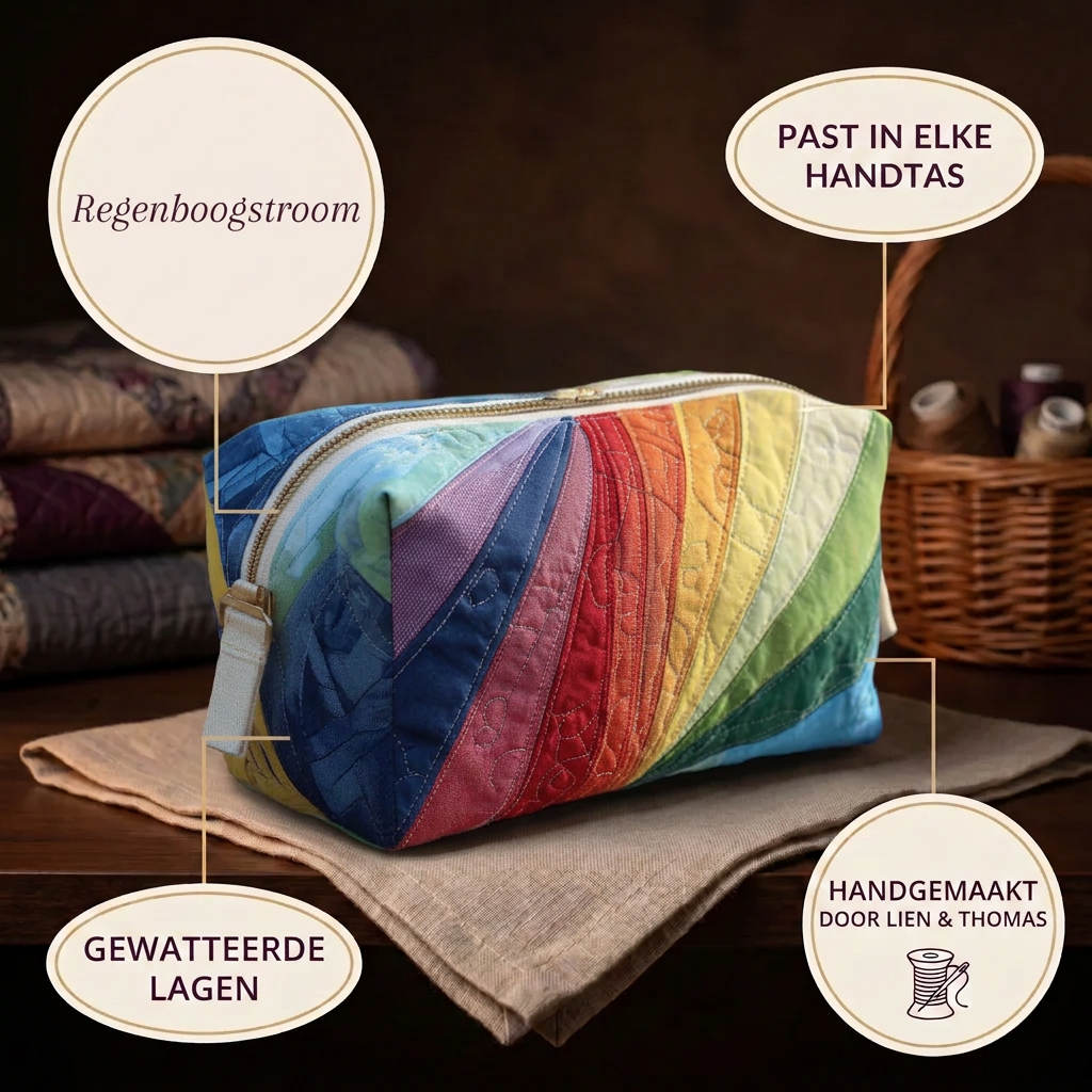 Gewatteerde make-uptas Regenboogstroom