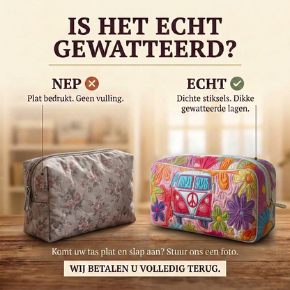 Gewatteerde make-uptas Retro Bloemenrit