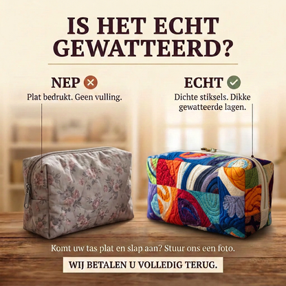 Gewatteerde make-uptas Retro Golven