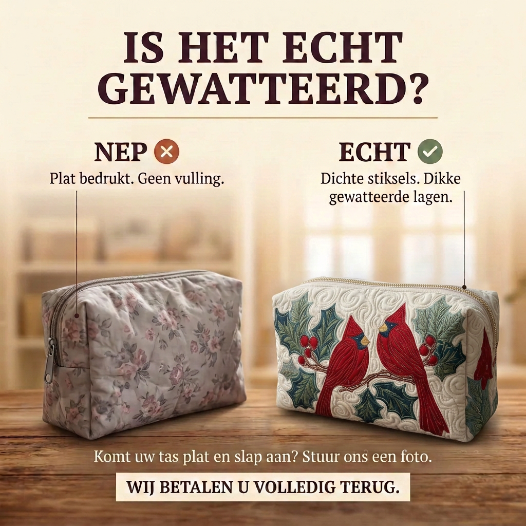 Gewatteerde make-uptas Rode Veer
