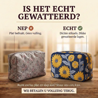 Gewatteerde make-uptas Stralende Bloei