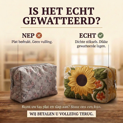 Gewatteerde make-uptas Stralende Bloesem