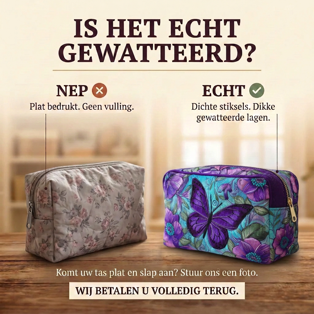 Gewatteerde make-uptas Vlinderbloesem