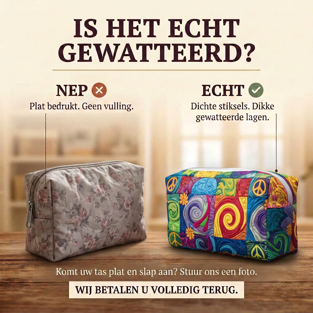 Gewatteerde make-uptas Vredesgevoel