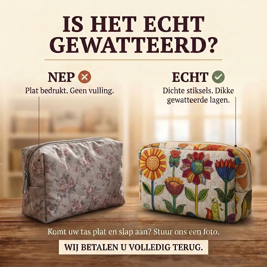 Gewatteerde make-uptas Vrolijke Bloei
