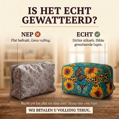 Gewatteerde make-uptas Vrolijke Bloemblaadjes