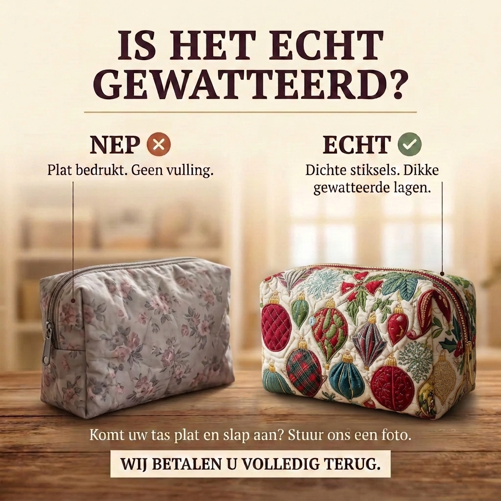 Gewatteerde make-uptas Vrolijke Kerstbal