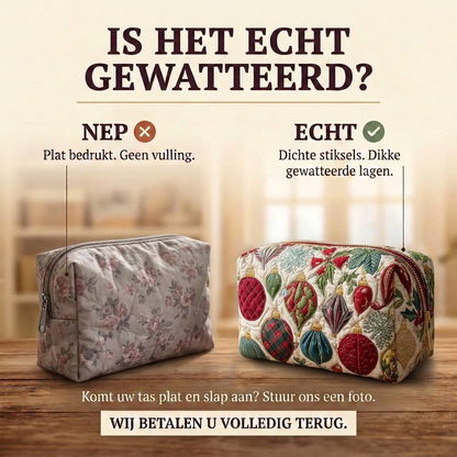 Gewatteerde make-uptas Vrolijke Kerstbal