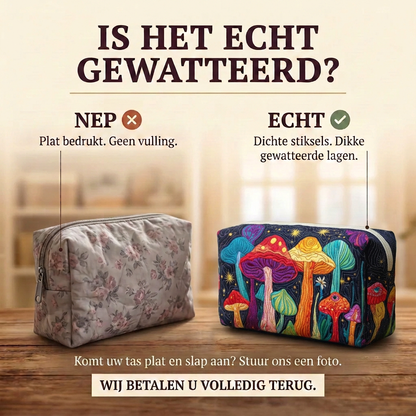 Gewatteerde make-uptas Vrolijke Paddenstoel