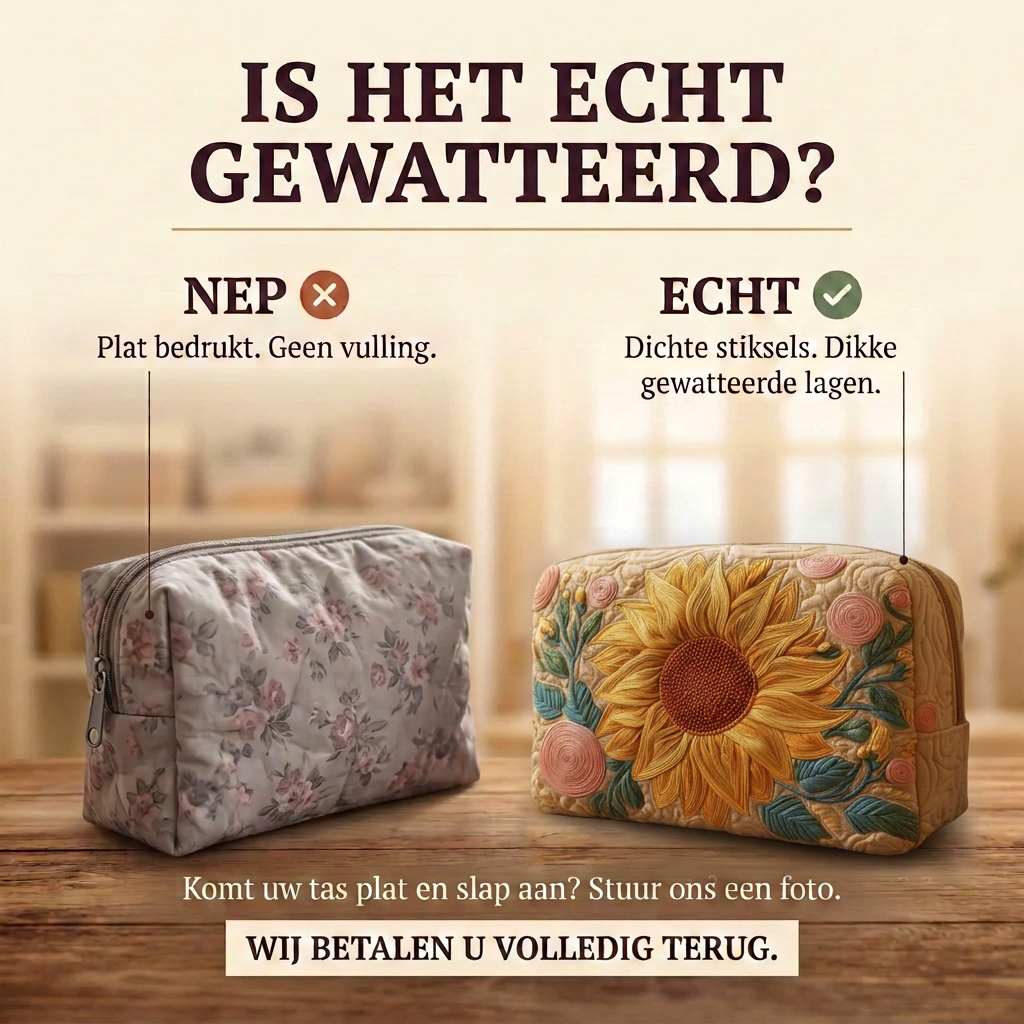 Gewatteerde make-uptas Zacht Zonlicht