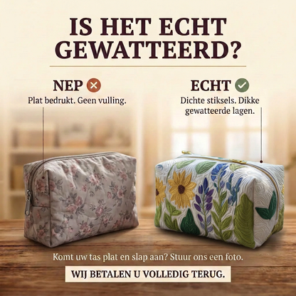 Gewatteerde make-uptas Zachte Weide