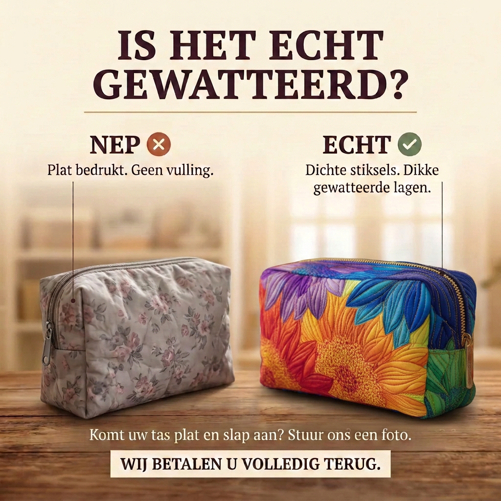 Gewatteerde make-uptas Zomerbloei