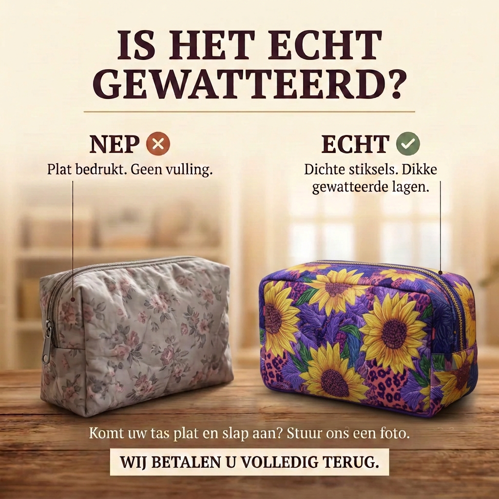 Gewatteerde make-uptas Zonnecharme