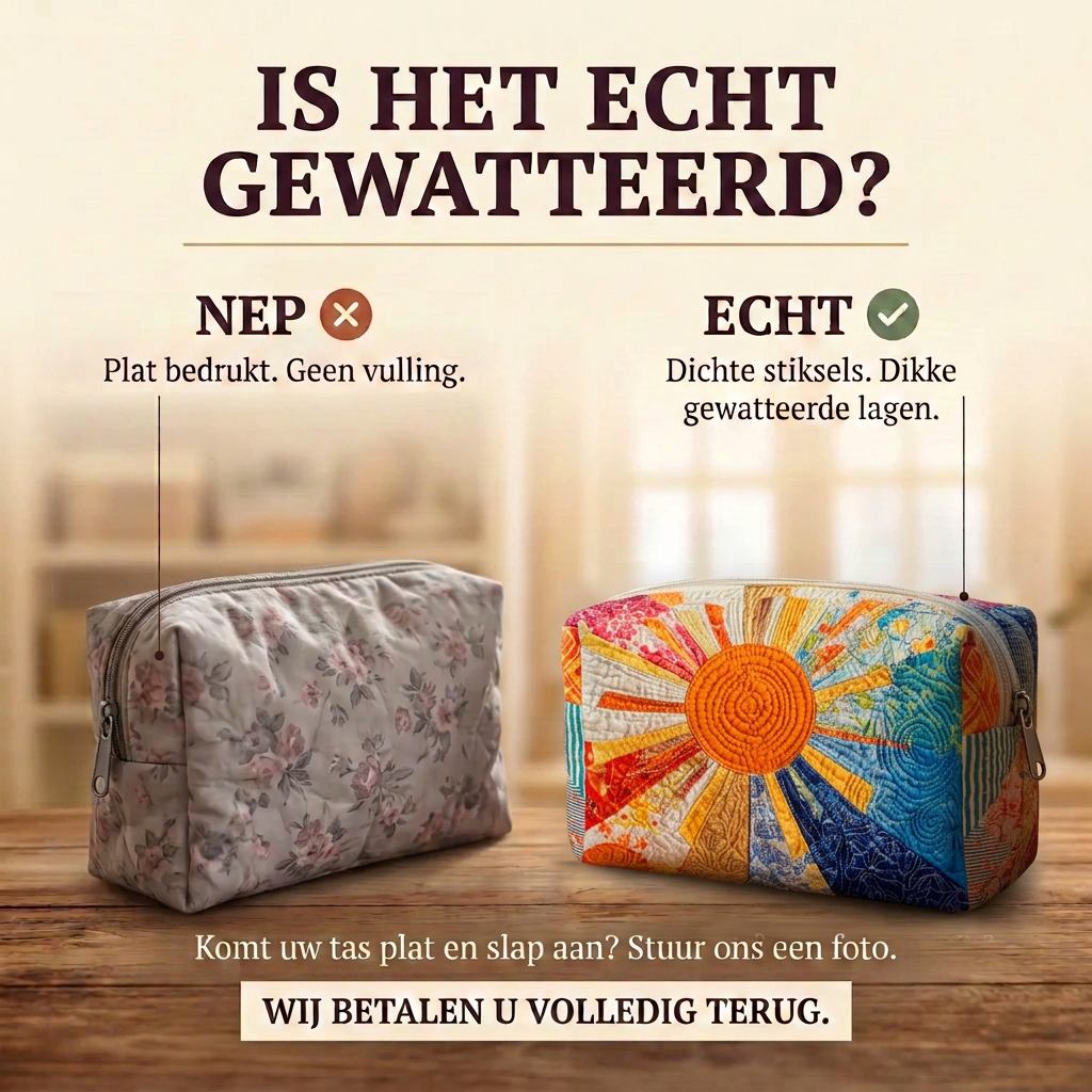 Gewatteerde make-uptas Zonnestraal