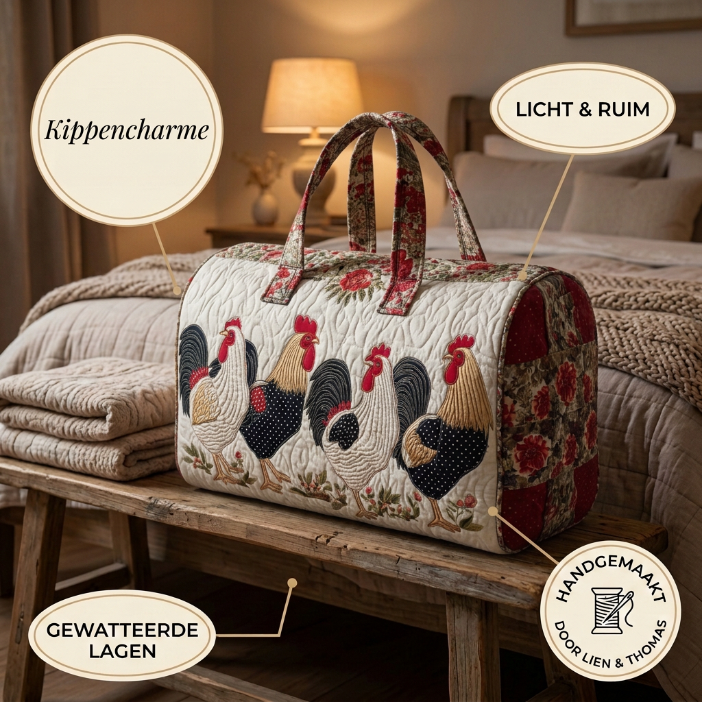 Gewatteerde reistas Kippencharme