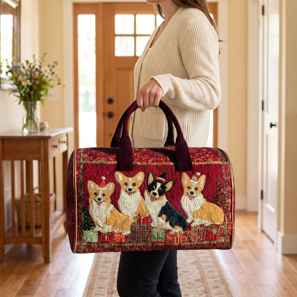 Gewatteerde reistas Kerstcorgi