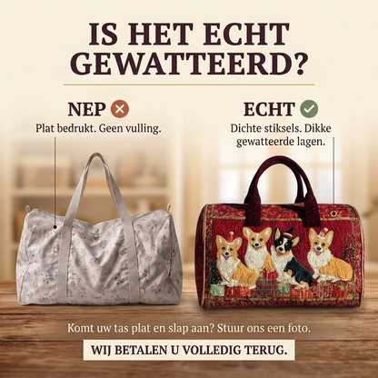 Gewatteerde reistas Kerstcorgi