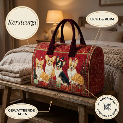 Gewatteerde reistas Kerstcorgi