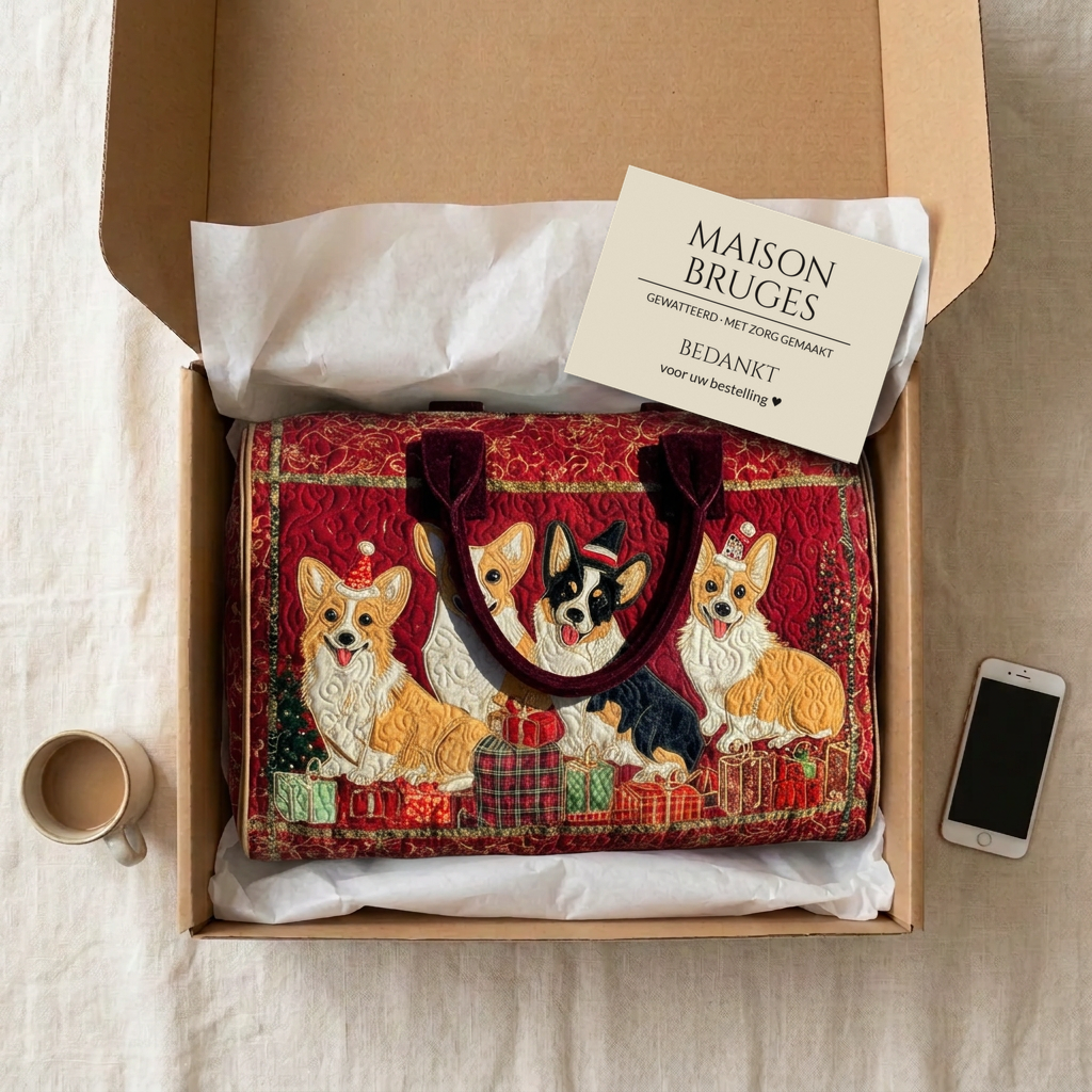 Gewatteerde reistas Kerstcorgi