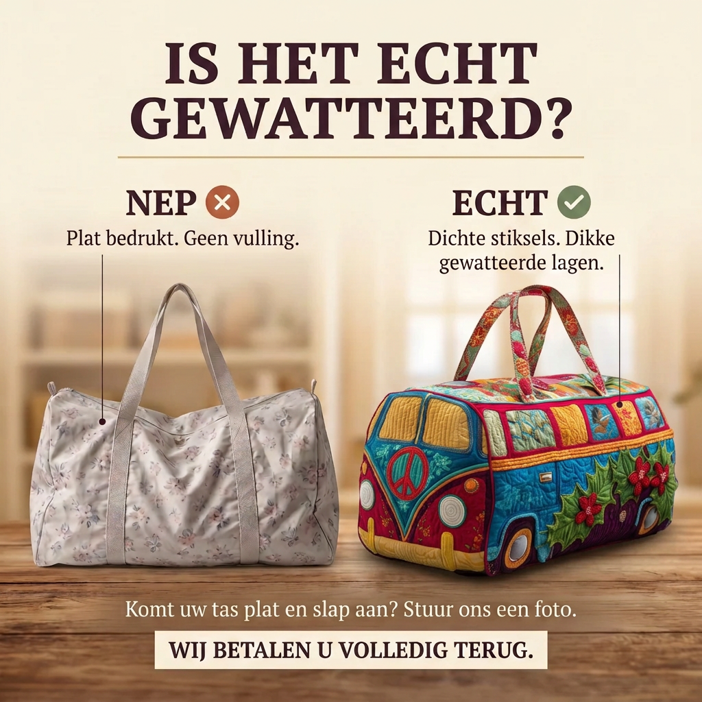 Gewatteerde reistas Vrolijk Hippiebusje