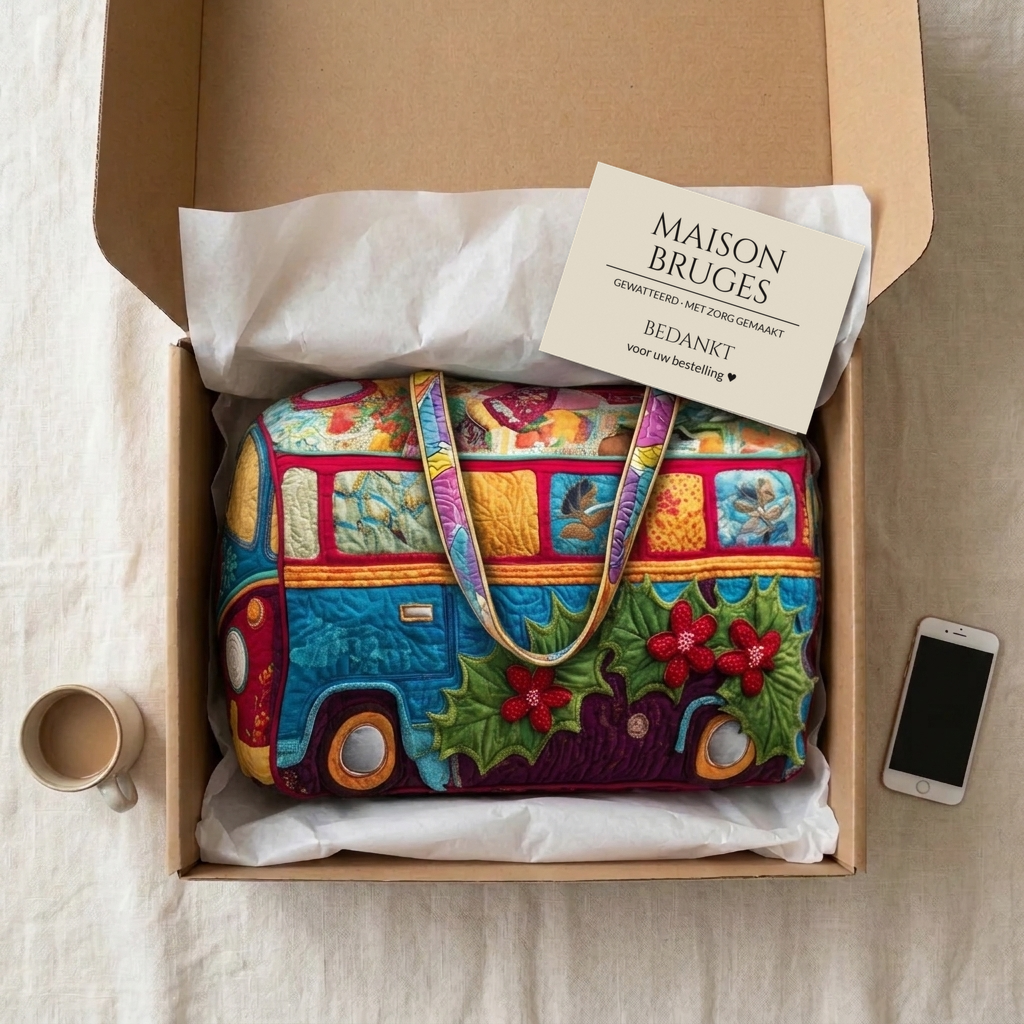 Gewatteerde reistas Vrolijk Hippiebusje