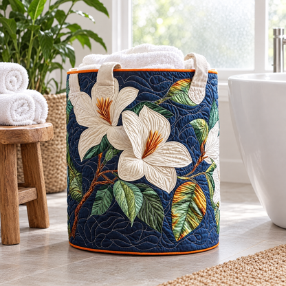 Soft Magnolia Quilted Laundry Basket