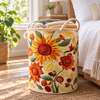 Sun Cushions Quilted Laundry Basket