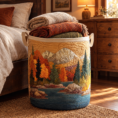 Autumn River Quilted Laundry Basket