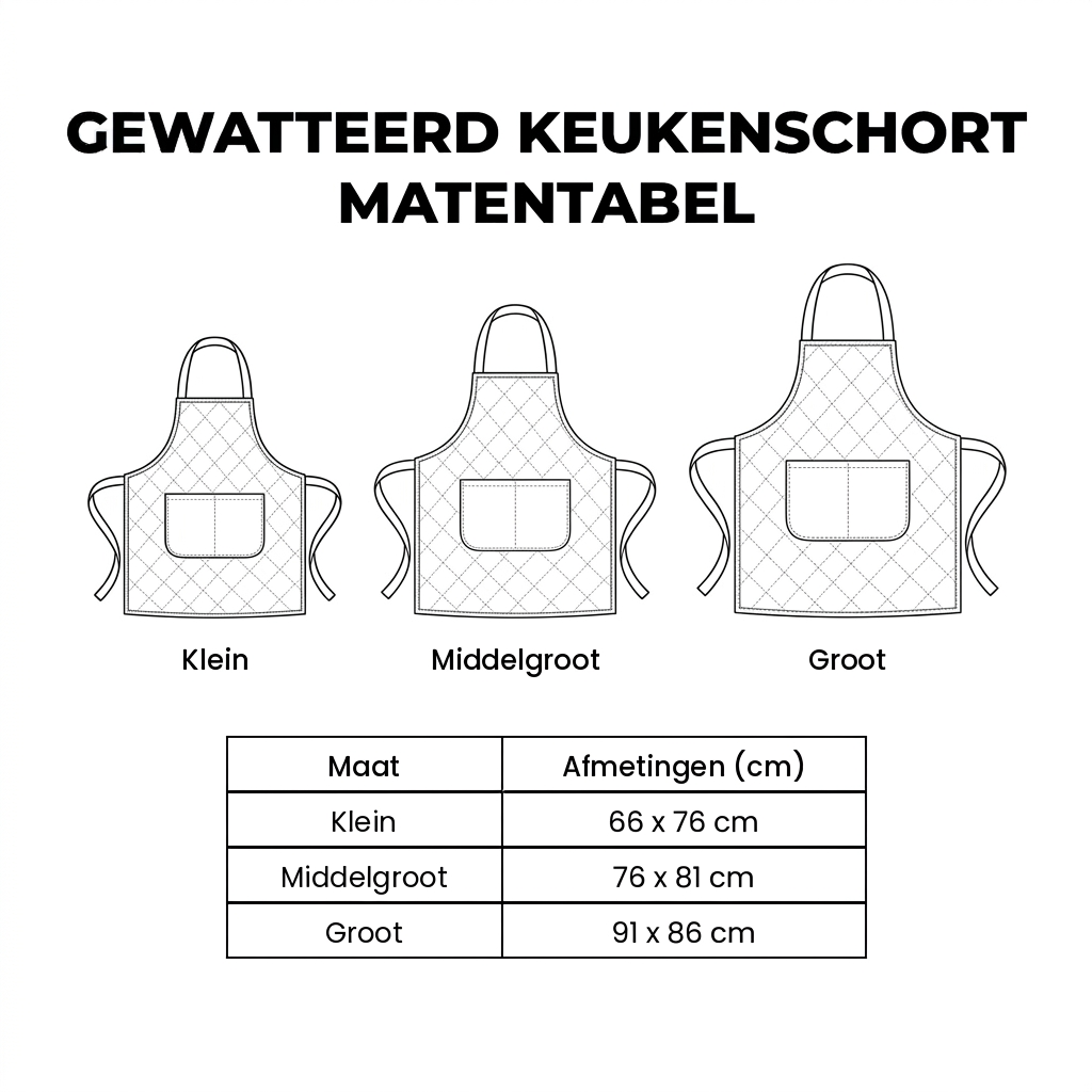 Gewatteerd keukenschort Verzameld voor de Herfst
