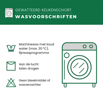 Gewatteerd keukenschort Poes bij de Kachel
