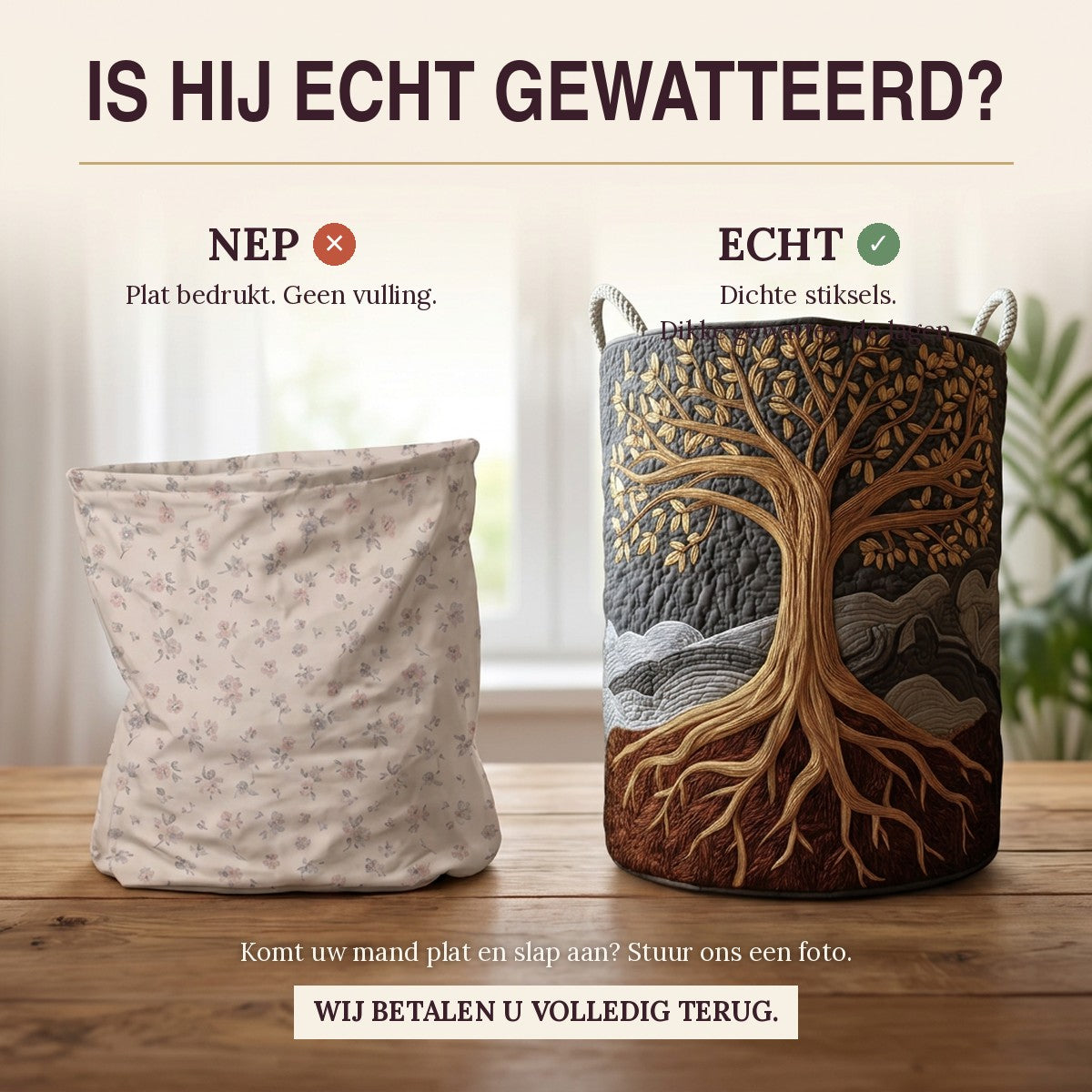 Gewatteerde wasmand Oud woud