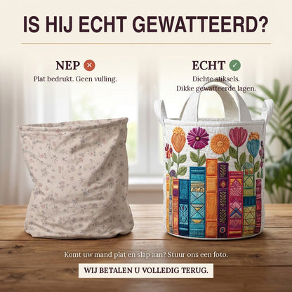 Gewatteerde wasmand Bloemenbibliotheek