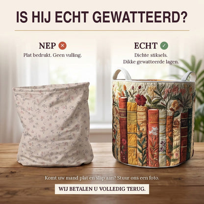 Gewatteerde wasmand Boekentuin