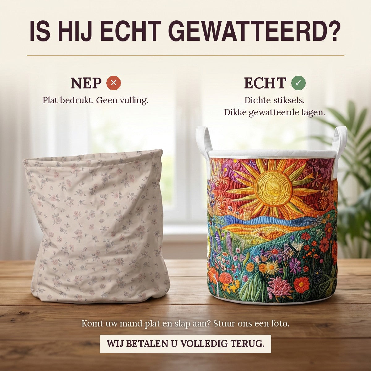 Gewatteerde wasmand Stralende horizon
